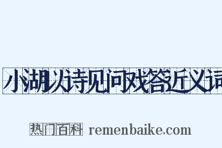 小湖以诗见问戏答近义词是什么意思的图片